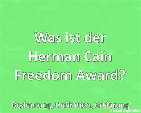 herman cain award meaning